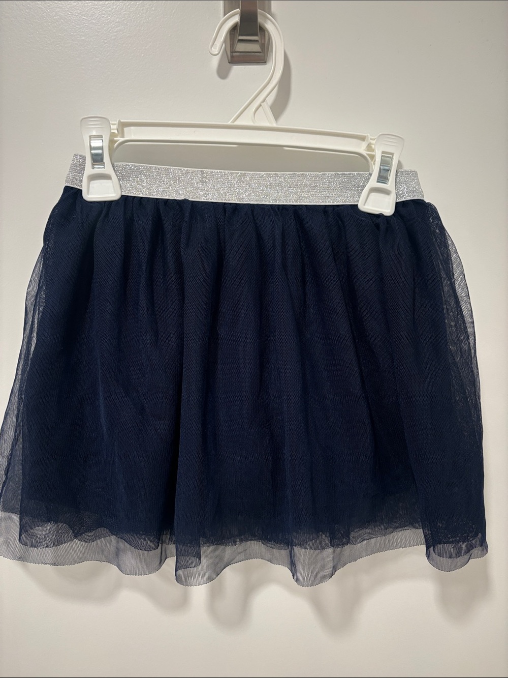 jumping beans Navy Tulle Skort with Silver Elastic Waistband